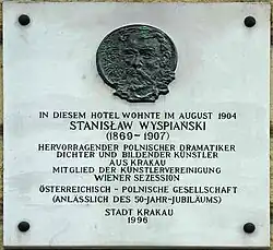 Gedenktafel für Stanisław Wyspiański (seit 1996)