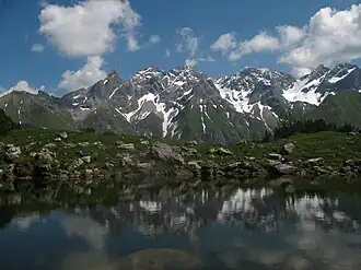 Mädelegabelgruppe vom Guggersee aus Nordwesten