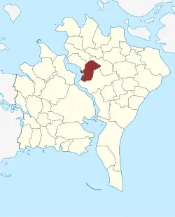 Lage des Ønslev Sogn in der Guldborgsund Kommune