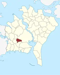 Lage des Døllefjelde Sogn in der Guldborgsund Kommune