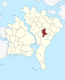 Lage des Nørre Ørslev Sogn in der Guldborgsund Kommune