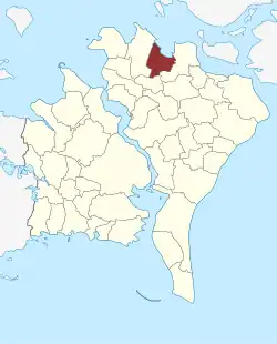 Lage des Nørre Alslev Sogn in der Guldborgsund Kommune