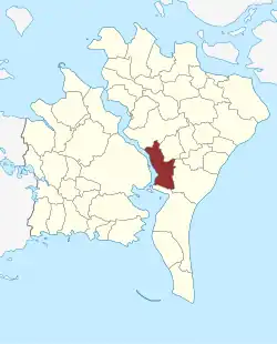 Lage des Nykøbing Falster Sogn in der Guldborgsund Kommune