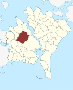 Lage des Radsted Sogn in der Guldborgsund Kommune