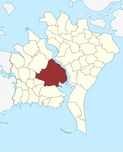 Lage des Toreby Sogn in der Guldborgsund Kommune