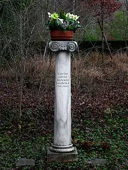 Gustaf Adolf Wanner-Jasinska (1911–1984) Dr. phil., Historiker, Journalist, Autor, Basler-Lokalhistoriker, Chronist, Konsul Dänemarks und Schwedens in Basel, Grab auf dem Friedhof Hörnli, Riehen, Basel-Stadt