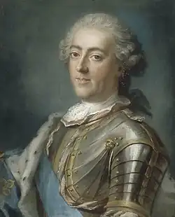 Gustaf Lundberg (oder Louis-Michel van Loo): Ludwig XV., Ende 1730er Jahre, Pastell (Schloss Versailles)