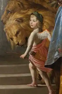 Darstellung Gustav Adolf von der Pfalz in dem Gemälde "The Triumph of the Winter Queen" von Gerrit van Honthorst.