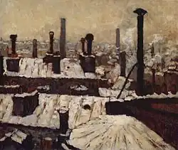 Gustave Caillebotte: Beschneite Dächer, Paris, 1878, Vorbereitende Skizze für Verschneite Dächer