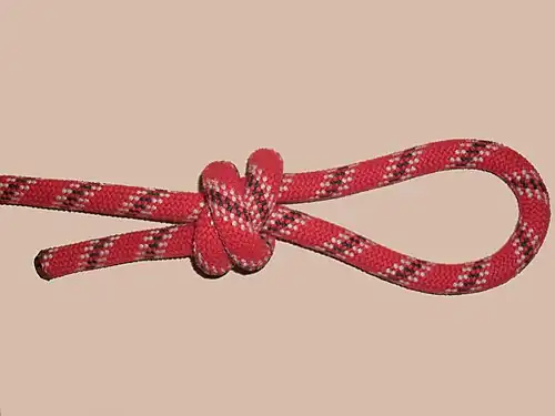 Macht man anstelle eines Einfachen Überhandknotens einen Doppelten Überhandknoten, erhält man den Höhlenknoten.