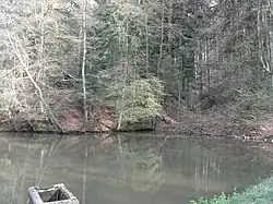 Burghügel bei den Schenkenseen mit westlichem Teil des inneren Grabens