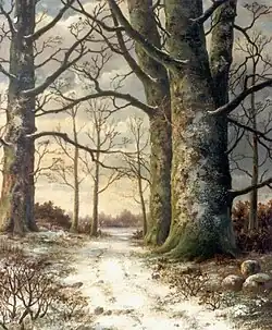 Winterliche Waldszene, um 1885