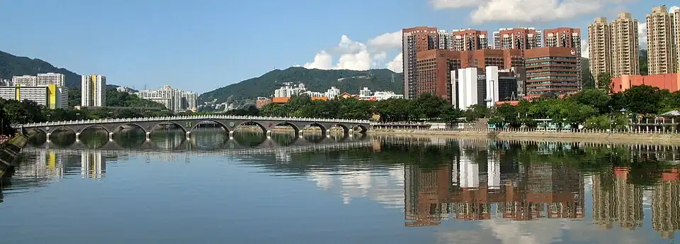 Lek Yuen Bridge-Panorama – Fußgängerbrücke, Sha Tin 2007