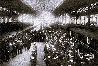 Abfahrt des Lazarettzuges am 27. Oktober 1914[5]