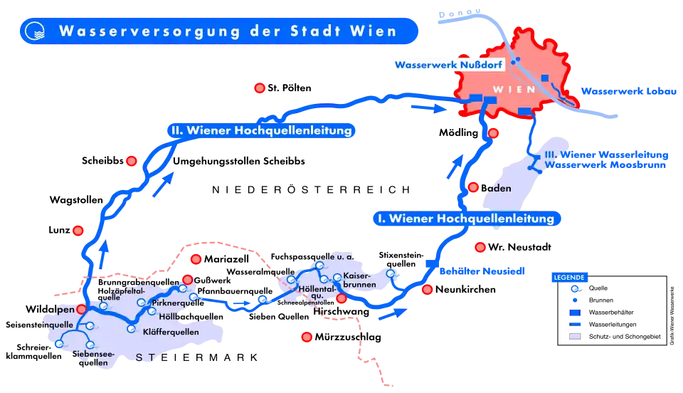 Lageplan der Wiener Hochquellenleitungen