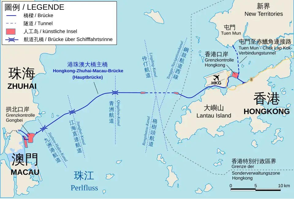 HZM-Brückenverlauf B – Zhujiang Kou, 2018