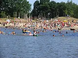 Sandstrand vom Badesee in der Gemeinde Wettringen