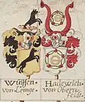 Allianzwappen Wulffen-Hadewig (1696)