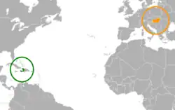 Lage von Haiti und Ungarn