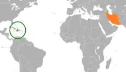 Lage von Haiti und Iran