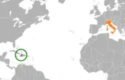 Lage von Haiti und Italien