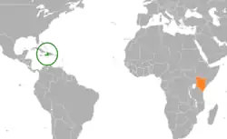 Lage von Haiti und Kenia