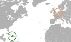 Lage von Haiti und Niederlande