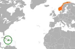 Lage von Haiti und Norwegen