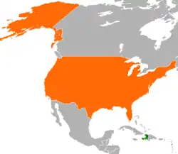 Lage von Haiti und Vereinigte Staaten