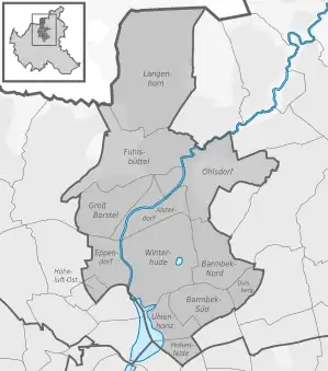 Lage der Stadtteile im Bezirk Hamburg-Nord