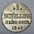 Hamburger Schilling von 1846, Wertseite