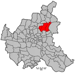 Lage des Wahlkreises Bramfeld – Farmsen-Berne