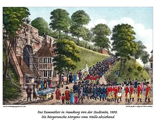 Aufzug der Bürgerwache am Dammtor, um 1800
