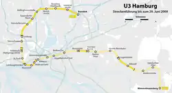 Verlauf der U3 bis 2009