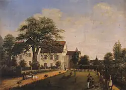 Gemälde des Freiadligen Guts in Handschuhsheim von Maximilian von Helmstatt um 1870