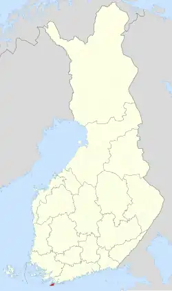 Lage von Hanko in Finnland