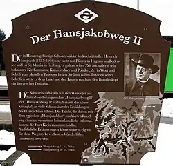 Hinweisschild am Bahnhof Biberach