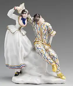 Harlequin und Columbine, ca. 1745