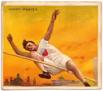 Olympiasieger Harry Porter auf einer Werbekarte aus dem Jahr 1910