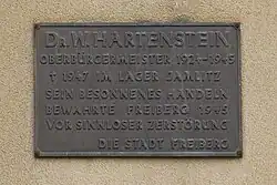 Gedenktafel für W. Hartenstein