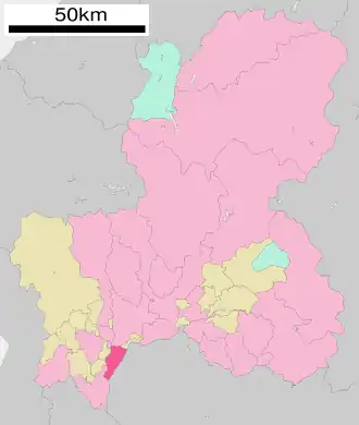 Lage Hashimas in der Präfektur