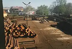 Holzplatz des Sägewerkes, 1991