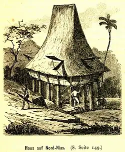 Haus im Norden der Insel Nias vor der Westküste Sumatras