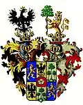 Wappen der Ritter Hayek von Waldstätten 1837