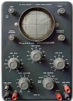 Oszilloskop OL-1 von Heathkit von 1954, für 29,50 US-Dollar (nach heutiger Kaufkraft etwa 340 USD) als Bausatz verkauft.[13]