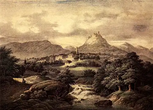 Dieselbe Sicht auf einem Gemälde aus dem 19. Jahrhundert