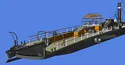 Heckansicht mit Ausleger