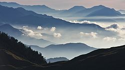 Blick von der Passhöhe Wuling des Hehuanshan