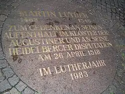 Gedenkplatte für Luther