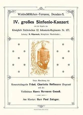 Titelseite, Konzertprogramm, Dresden 1907